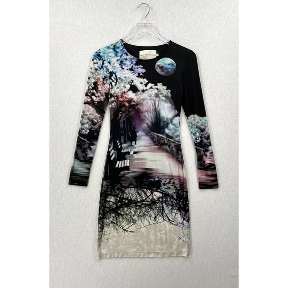 MARY KATRANTZOU Dress Womes Small Black Long Sleeve Misty Maria Night time - Picture 2 of 16